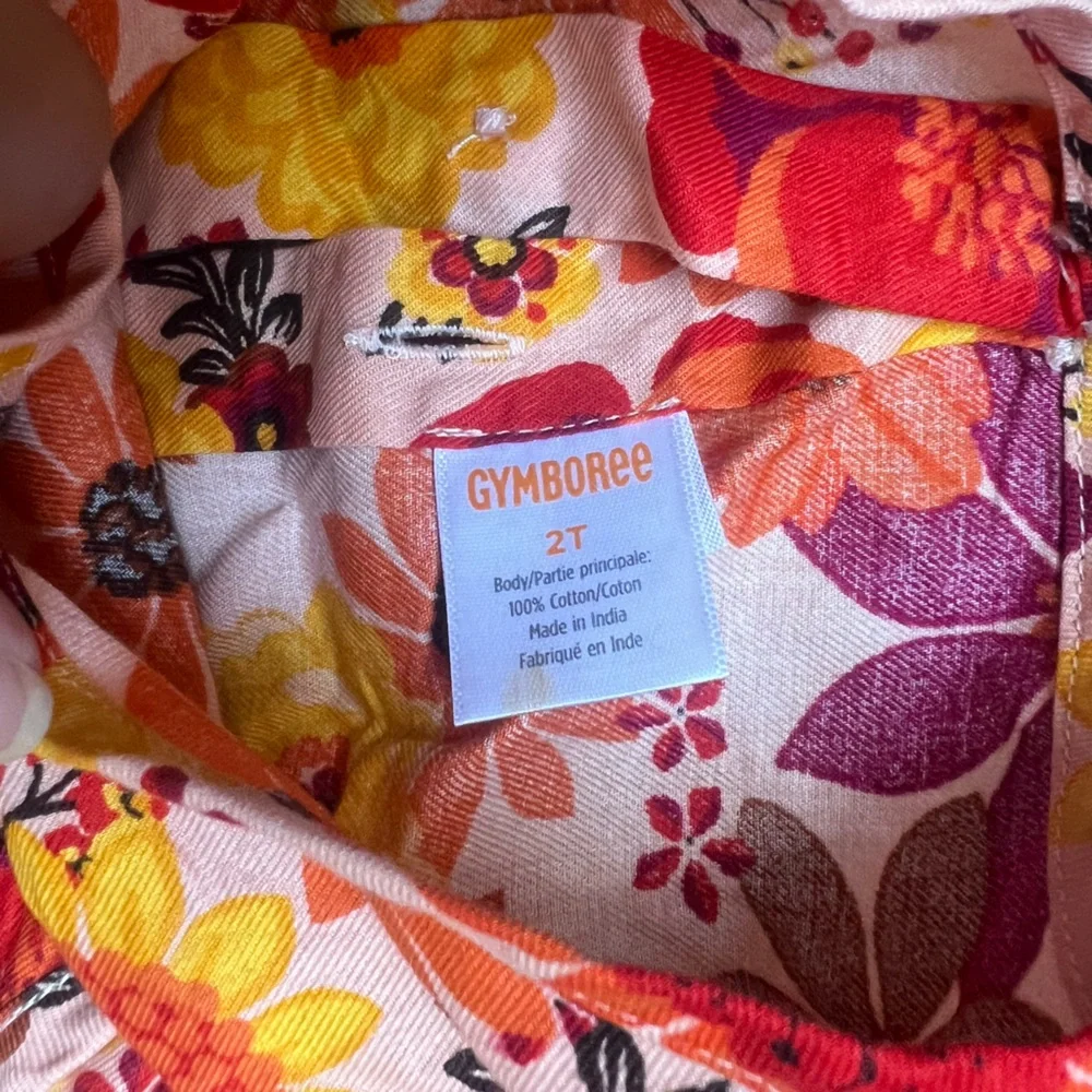 Gymboree Floral Dress for toddler with Red and Orange Flowers size 2